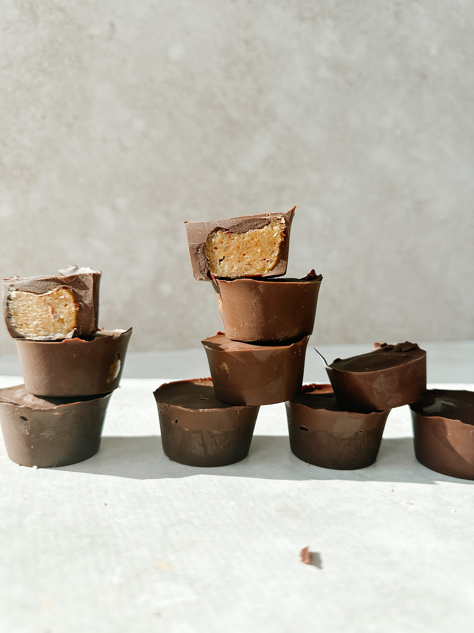 Stacks of homemade rolo bites